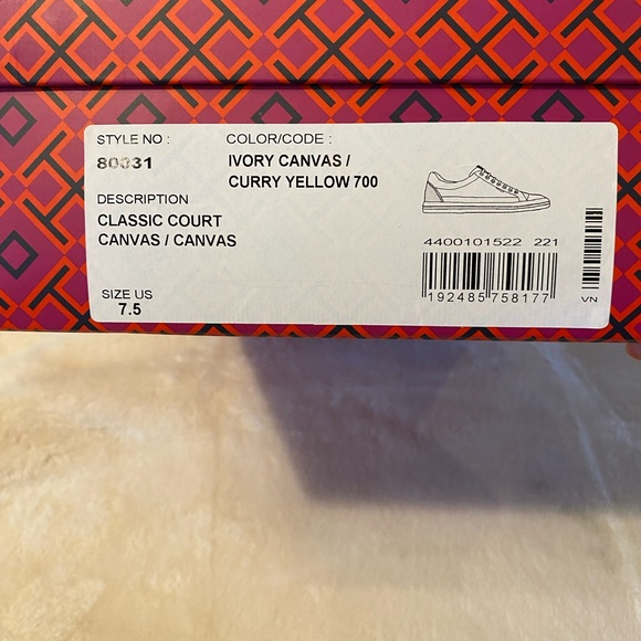 ✨NIB✨TORY BURCH CANVAS COURT SNEAKERS - Picture 8 of 8
